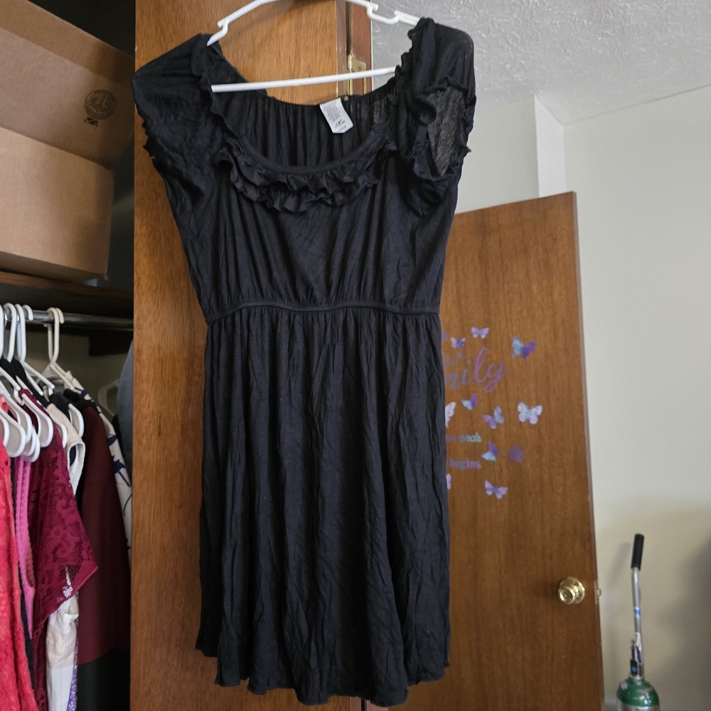 Elegant Black Ruffle Blouse